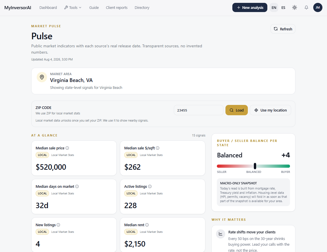 Espacio web de Pulse en MyInversorAI